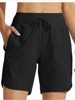 Willit Athletic Shorts Women’s XS Yoga Lounge Active Long  Length Pockets BLACK